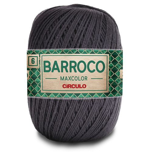 Barbante Barroco Maxcolor 6 Círculo Cinza Ônix 8323 - 452m