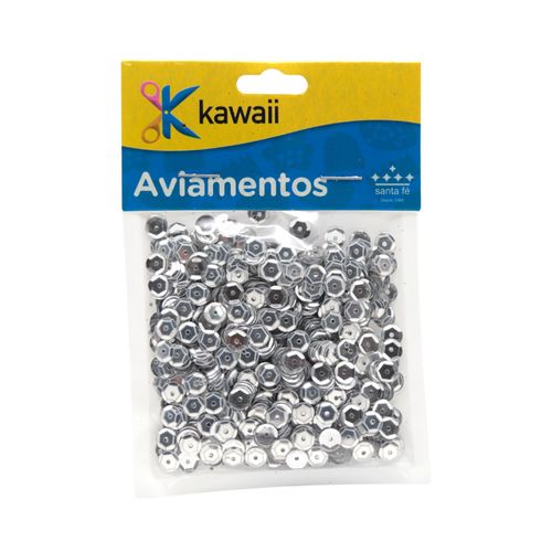 Lantejoula Acrílica Kawaii Prata - 20g