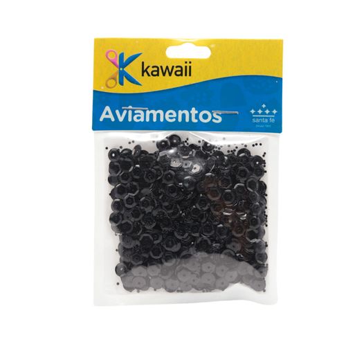 Lantejoula Acrílica Kawaii Preta - 20g