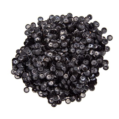 Lantejoula Acrílica Kawaii Preta - 20g