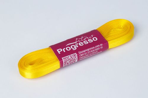 Fita Cetim Progresso CF0001 7mm Amarelo Gema 763 - 10m