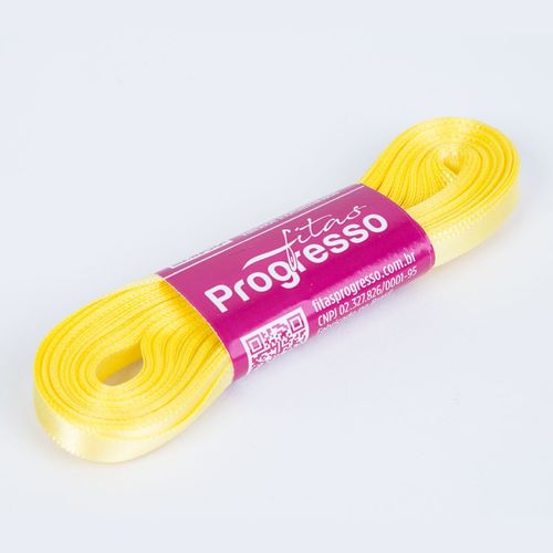 Fita Cetim Progresso CF0001 7mm Amarelo Canário 242 - 10m