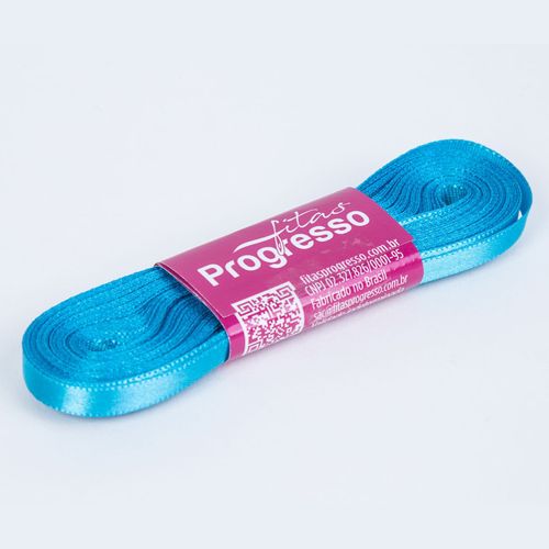 Fita Cetim Progresso CF0001 7mm Azul Turquesa 213 - 10m