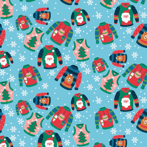Feltro Estampado Santa Fé Natal Suéteres Natalinos - 50x70 cm