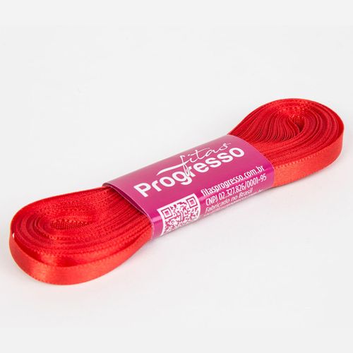 Fita Cetim Progresso CF0001 7mm Vermelho Tomate 1354 - 10m