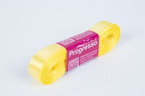 Fita Cetim Progresso CF0003 15mm Amarelo Canário 242 - 10m