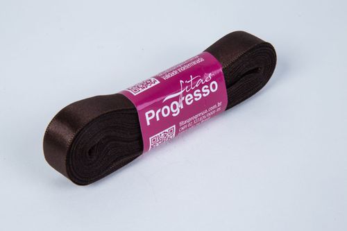 Fita Cetim Progresso CF0003 15mm Marrom Café 340