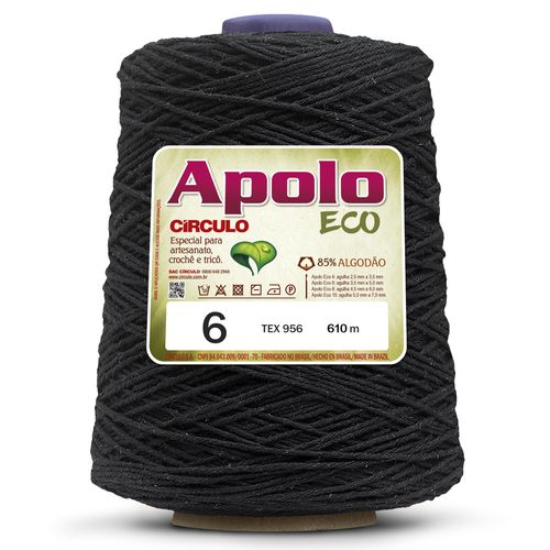 Barbante Apolo Eco 4/6 Círculo Preto 8990 - 610m
