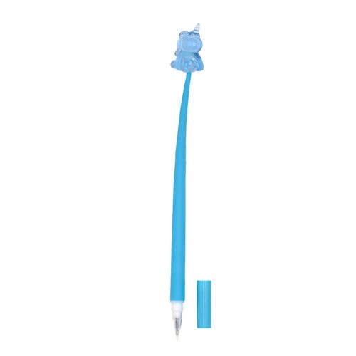 Caneta Kroma Gel Unicórnio Translúcida Azul 0.5mm - Preta