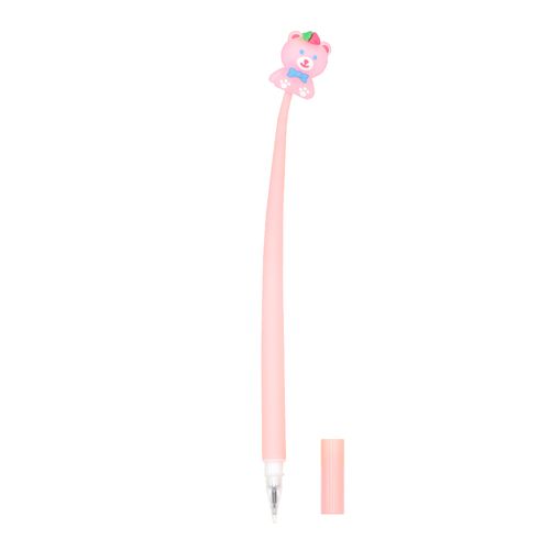 Caneta Kroma Gel Urso Transparente Rosa 0.5mm - Preta