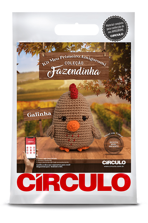 Kit Amigurumi Círculo Fazendinha - Galinha