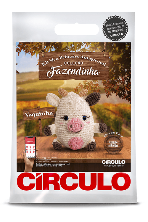 Kit Amigurumi Círculo Fazendinha - Vaquinha