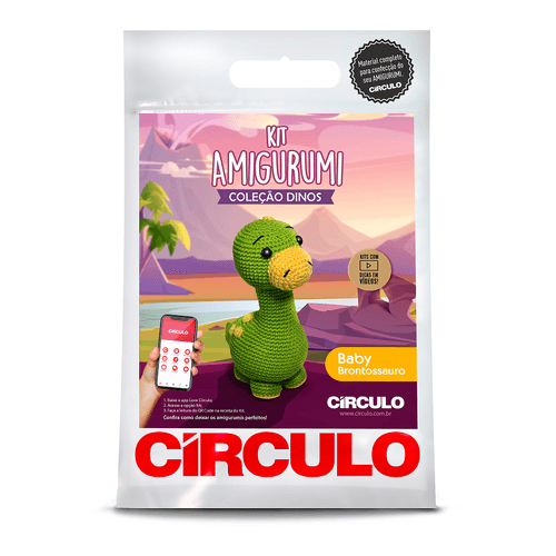 Kit Amigurumi Círculo Dinos - Brontossauro
