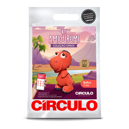 Kit Amigurumi Círculo Dinos - T-Rex