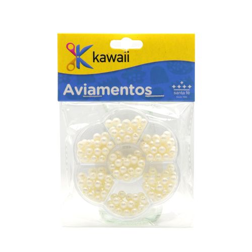 Kit Pérola Kawaii Fosca Branca 4mm