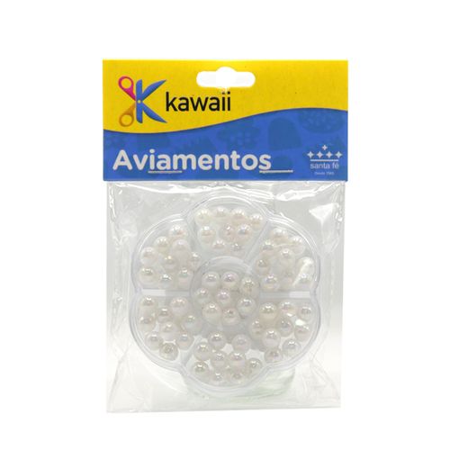 Kit Pérola Leitosa Branca Irisada 6mm