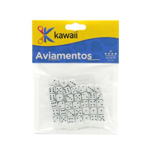 Pingente Dado Kawaii Branco 7mm - 20g