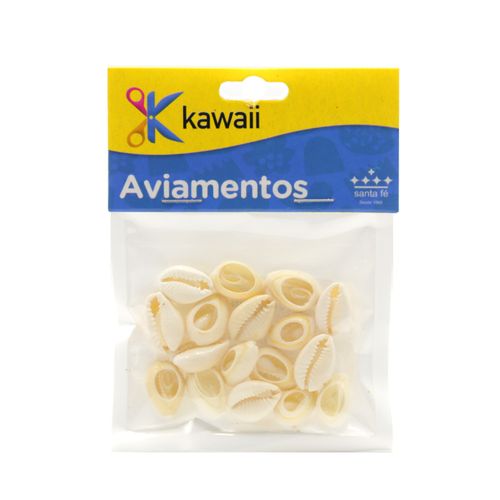 Pingente Concha Kawaii Natural 15mm - 15g