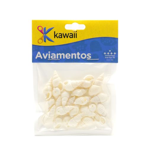 Pingente Caracol Kawaii Branca 20mm -15g