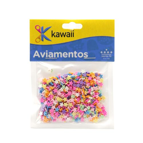 Aplique Kawaii Confete Emborrachado Estrela 4mm - 15g