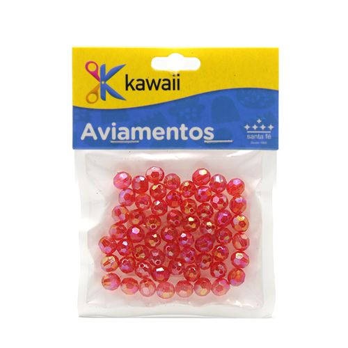 Bola Kawaii Translucida Sextavada Vermelha Furtacor 6mm - 20g