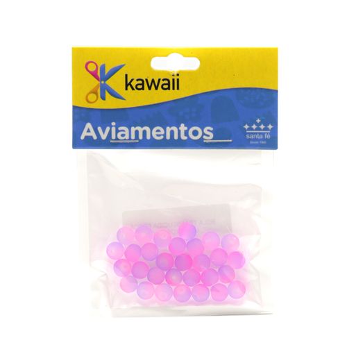 Bola Kawaii Translucida Fosca Rosa e Lilás 6mm - 30g