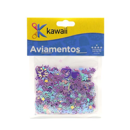 Aplique Kawaii Lantejoula Mista Lilás – 15g