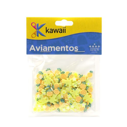 Aplique Kawaii Emborrachado de Confete Urso e Abacaxi - 15g