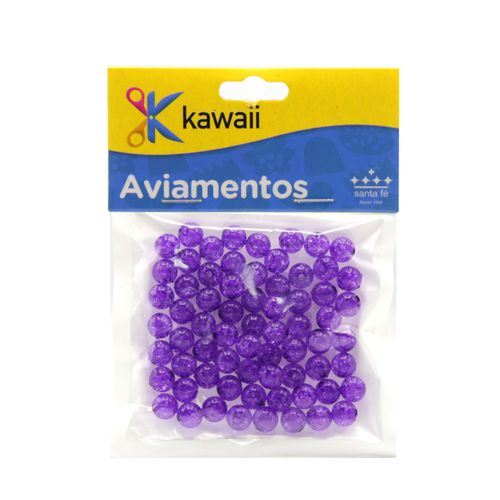 Bola Kawaii Translucida Roxo 6mm - 20g