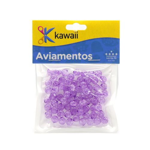 Bola Kawaii Translucida Lilás 6mm - 20g