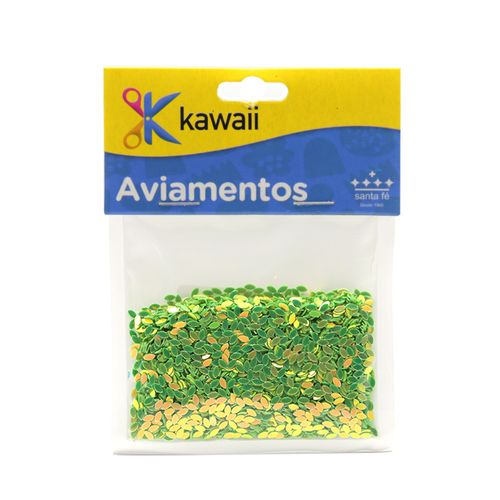 Aplique Kawaii Mini Metalizado Folha Verde - 15g