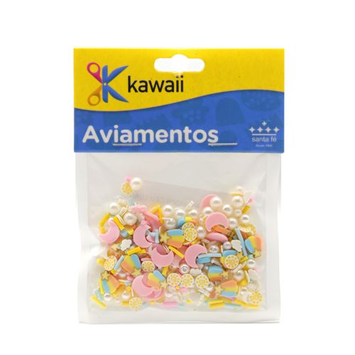 Miçanga Kawaii Animados Ceú, Lua, Sol e Pérola -15g