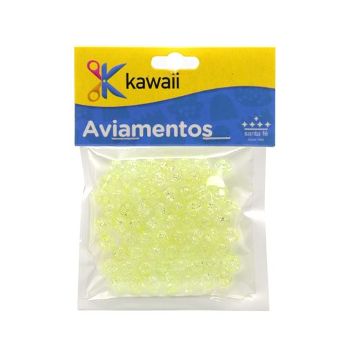 Bola Kawaii Translucida Amarela Claro 6mm - 20g