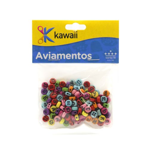 Miçanga Kawaii Letra Grega Redondo Colorido 6mm - 20g
