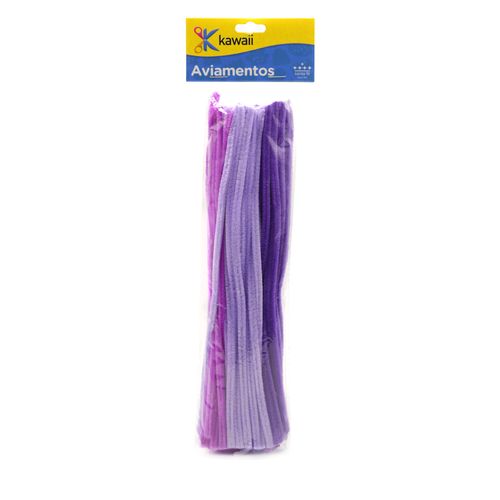 Haste de Chenille Kawaii Tons Roxo 30cm - 20g