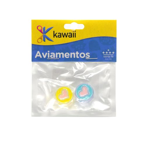 Entremeio Kawaii Coração Círculo Furo Passante 20mm - 20g
