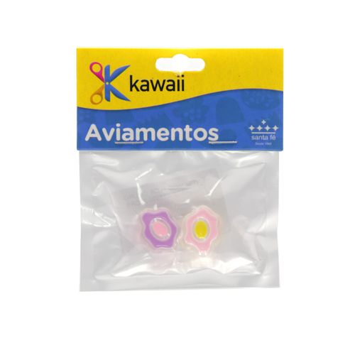 Entremeio Kawaii Flor Furo Passante 22x18mm - 20g