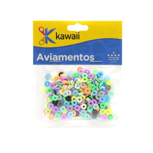 Miçanga Kawaii Emborrachada Disquinho Cores Diversas 6mm - 20g