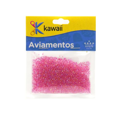 Mini Miçanga Kawaii Translucida Rosa  3mm - 20g