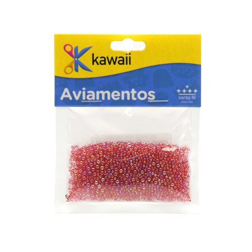 Mini Miçanga Kawaii Translucida Vermelho  3mm - 20g