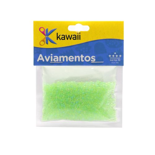 Mini Miçanga Kawaii Translucida Verde Claro 3mm - 20g