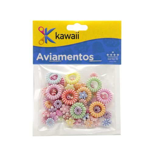 Miçanga Estornada Kawaii Criança Flores - 20g