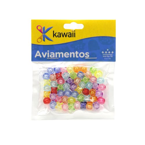 Conta Kawaii Quadrada Color Miolo Branco 8mm - 20g