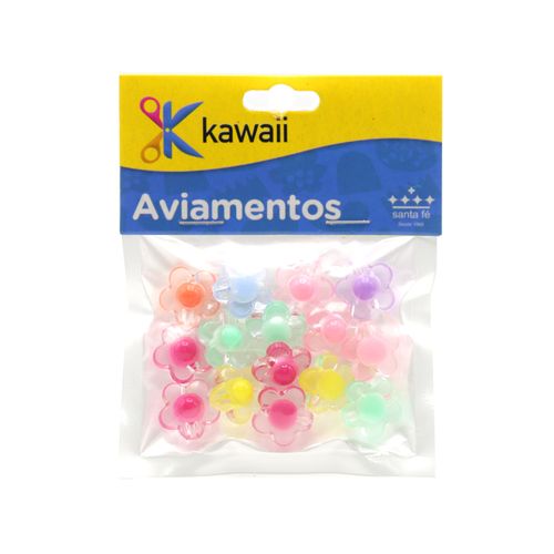 Conta Kawaii Transparente com Miolo Color 6mm - 20g