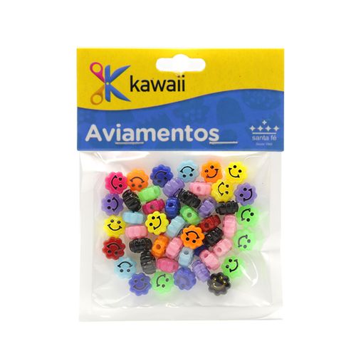 Conta Kawaii Smile Flor Color 4mm - 20g