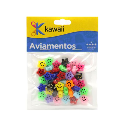 Conta Kawaii Smile Estrela Color 4mm - 20g