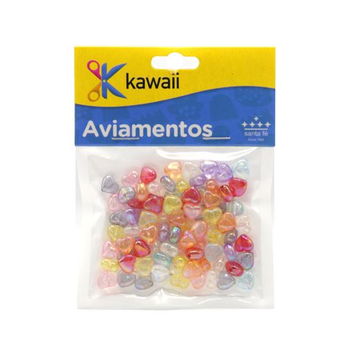 Conta Kawaii Coraçao Translucido Color Furtacor 5mm - 20g