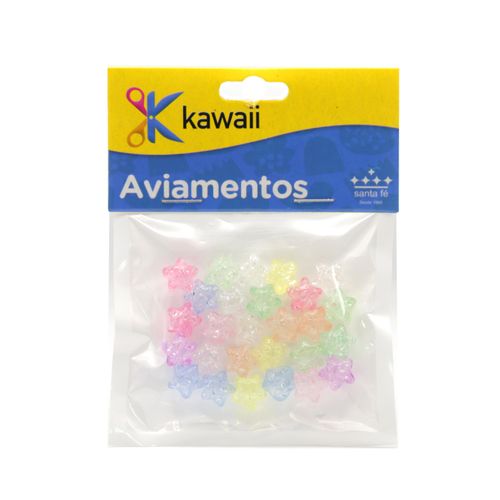 Conta Kawaii Estrela Translucido Color Furtacor 4mm- 20g