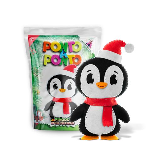 Boneco de feltro Pingoo coleção Ponto a Ponto natalino Santa Fé