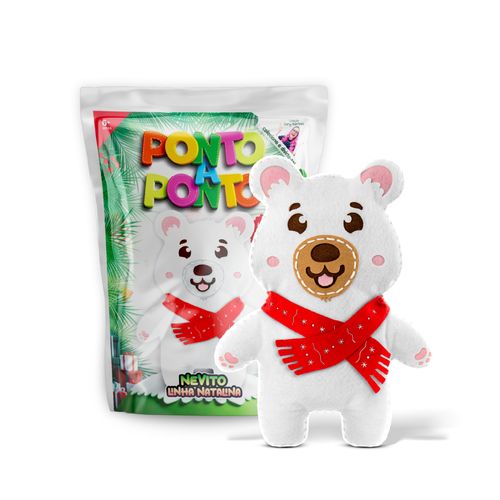 Boneco de feltro Nevito coleção Ponto a Ponto natalino Santa Fé